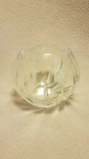 Small Clear Glass Rose Bowl Or Candle Holder