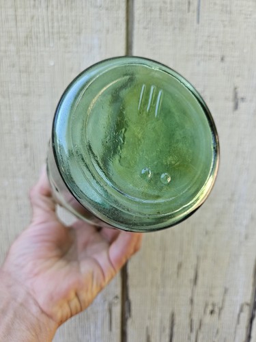 Vintage green glass ball Mason jar. - Bild 2 von 20