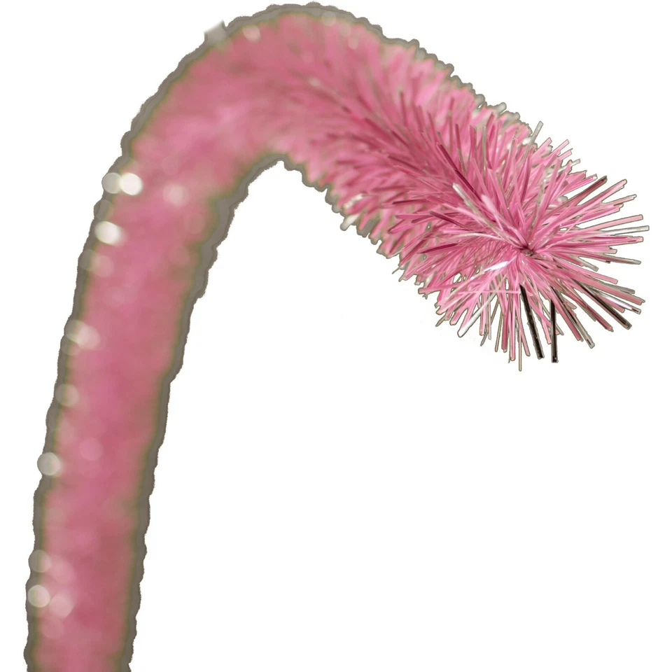 Guirnalda de oropel rosa brillante y blanco mate de 30 pies lámina de flecos de plástico de Navidad Foto 4 de 4