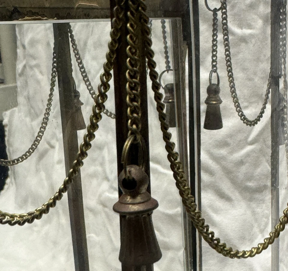 Vela cónica cabeza de león neoclásica de finales del siglo XIX aplique de latón montaje en pared Foto 4 de 4