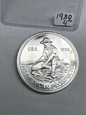 AMERICAN PROSPECTER 1オンスシルバー 1982 The American Prospector 1 OZ 0.999 + Fine Silver Engelhard