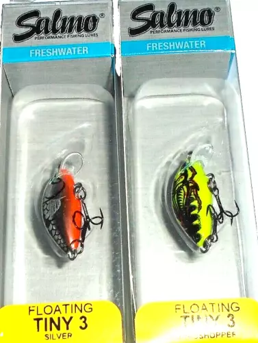 Salmo Tiny 3 Floating Crankbaits (Lot of 2-Silver/Grasshopper)