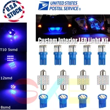 13pcs Blue LED Lights Interior Package Kit Car Dome License Plate Lamp Bulb MOD