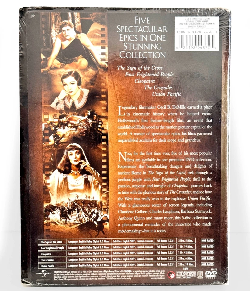 Знак креста / Клеопатра / крестовые походы / Union Pacific (5 дисков DVD, 1932-1939) новый! - Изображение 2 из 4