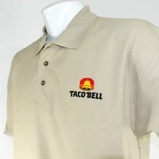 TACO BELL Vintage 1990s Fast Food Employee Uniform Polo Shirt Size M Medium NEW