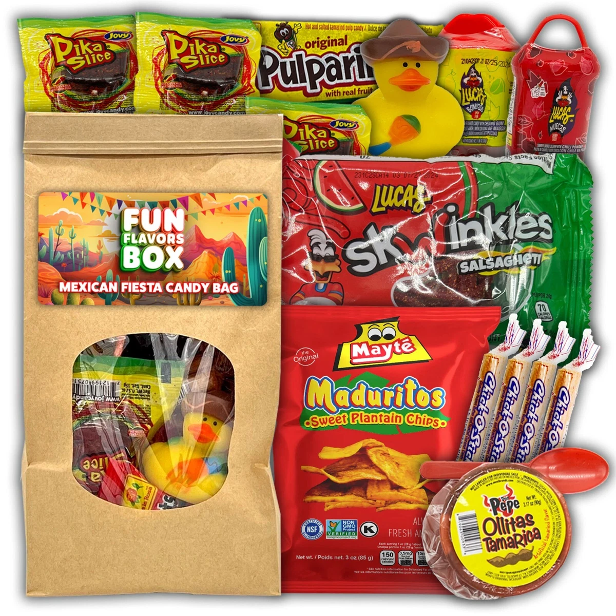 Cinco de Mayo Mexican Candy Snack Gift Bag with Fiesta Rubber Duck