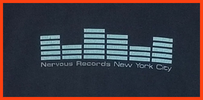 T-shirt Vintage Nervous Records New York - Rap, Taille XL, Très Bon état