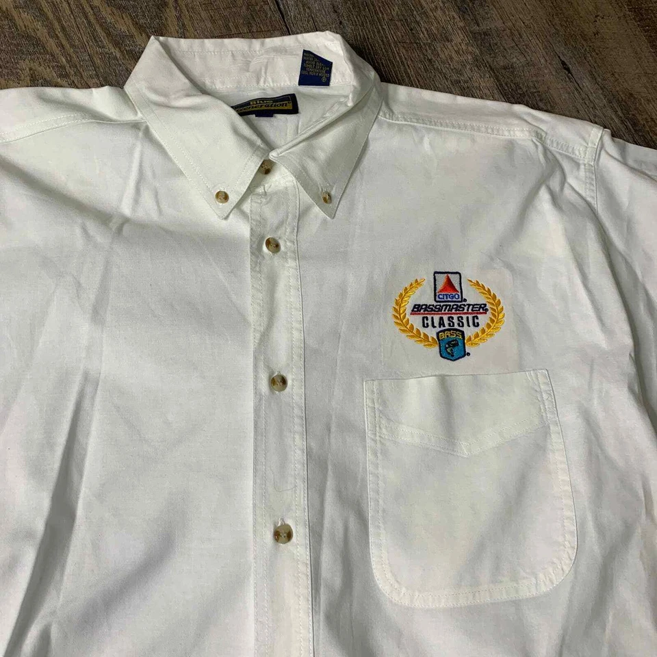 Camisa Blue Generation Para Hombre Talla XL Blanca Bassmaster Clásica Citgo Con Botones Foto 2 de 4