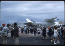 US Navy Fighter Jet Aircraft On Display Vintage 1959 Slide Photo