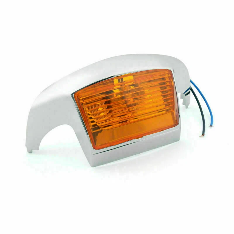ABS Yellow Socket Front Mudguard Fender Tip Light For FLHR FLHT FLT 1980-2013 US Foto 2 de 4