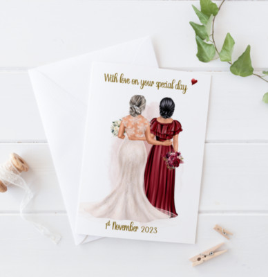 Personalisierte Hochzeitstagskarte Handarbeit Karte für beste Freundin/Schwester/Cousine