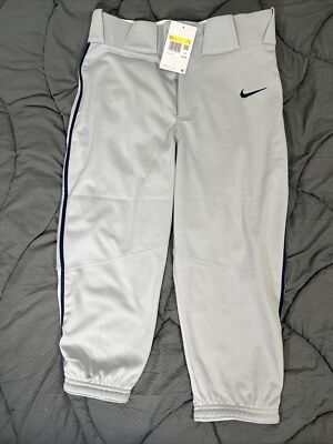 New Nike men's small baseball pants gray/navy stripe $42 value | eBay
