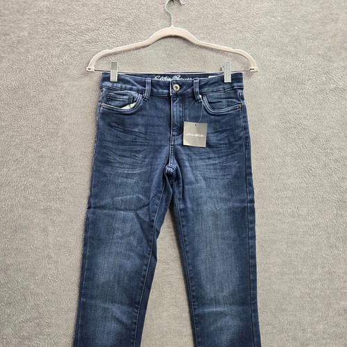 Eddie Bauer Girls Jeans 14 Denim Flex Brushed Back Medium Indigo Skinny NWT - Picture 13 of 13
