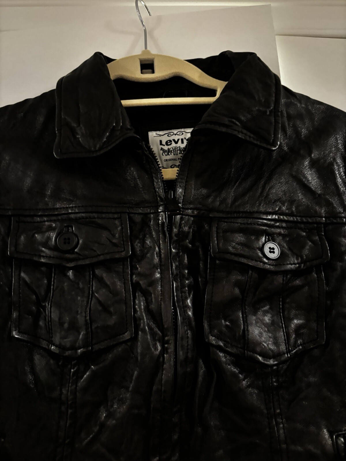 Levi's Vintage Leather Jacket/Sz M Black