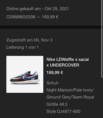 Nike x sacai lD waffle x UNDERCOVER