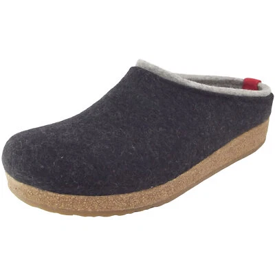 Haflinger Grizzly Kris Herren Pantoffel Graphit/Grau