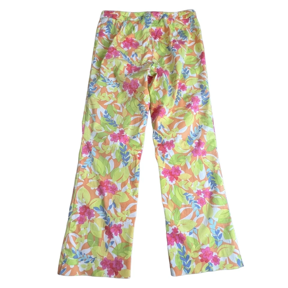 Pantalones deportivos Sigrid Olsen para mujer multicolores florales tiro medio pierna recta 10 Foto 3 de 4