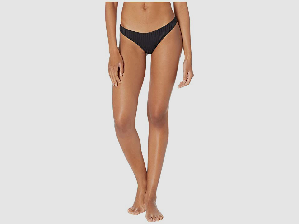 $99 Amuse Society Women's Black High Hip Bikini Bottom Swimwear