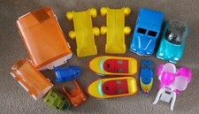 LOT OF 13 CEPIA ZHU ZHU PETS VEHICLES CARS , BOATS AND MISC
