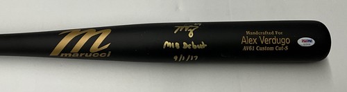 ALEX VERDUGO YANKEES SIGNED MARUCCI MODEL BAT AV61 "MLB DEBUT 9/1/17 PSA RG25228 - Picture 3 of 6
