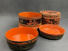 Lacquered Compartmentalized Betel Box Myanmar Buddhism
