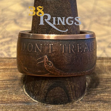 COPPER "DON'T TREAD ON ME" Gadsten Flag Coin Ring 1 TOz USA America SIZE 7-14