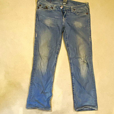 Damen Jeans Blau Denim gerades Bein helle Waschung Five-Pocket mit Münztasche