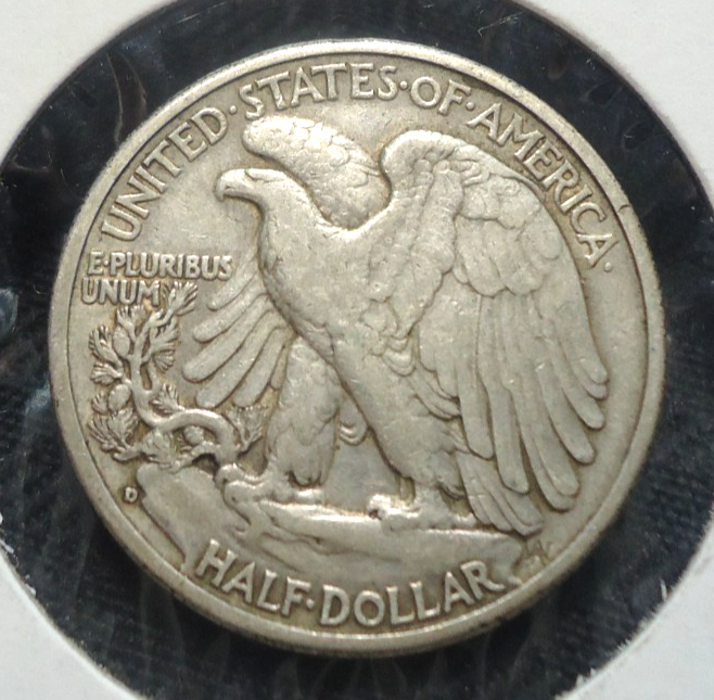 Extremely Fine XF 1938 D Denver Walking liberty 50C half dollar