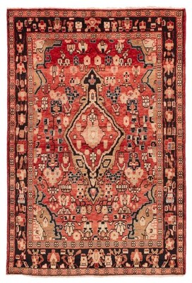 Traditional Vintage Hand-Knotted Area Rug 4'4'' x 6'7'' Oriental Wool Carpet