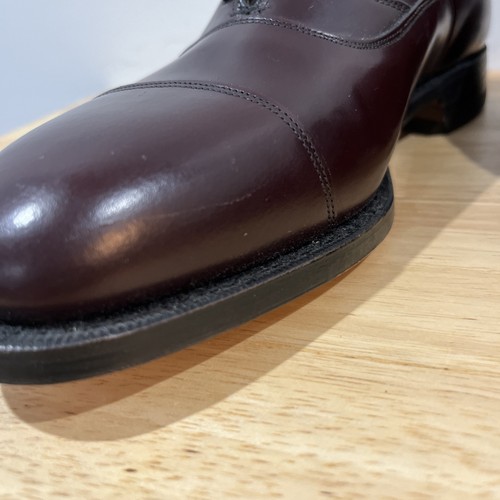 Johnston & Murphy Melton Cap-Toe Shoes Burgundy Leather Oxford Dress Mens 8.5 D - Picture 5 of 11