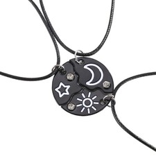 Best Friend Necklaces BFF Necklace for 3 Split Heart Engraved Weirdo 1/2/3 Neckl