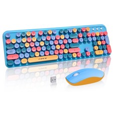 Wireless Keyboard and Mouse Combo with Switch Button- 2.4GHz Cordless Typewri...