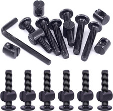 25Pcs Black M6 35Mm Crib Hardware Screws, Hex Socket Head Cap Crib Baby Bed Bo