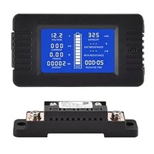 Multifunction Battery Monitor Meter with Shunt, 0-200V, 0-100A, LCD Display Digi