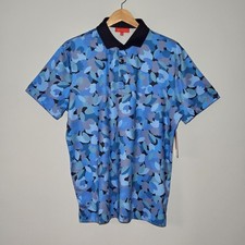 Redvanly Golf Polo Mens SS Midnight Navy Blue Camo Size Medium R2511 NWT