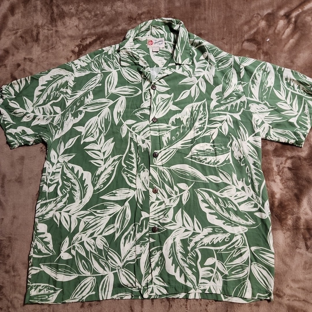 Hilo Hattie Hawaiian Shirt Mens Size XL Green Floral Tropical  Button Up Camp