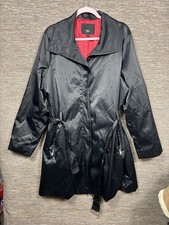 Mossimo Coat Womens 2 Black Belted Zip Trench...