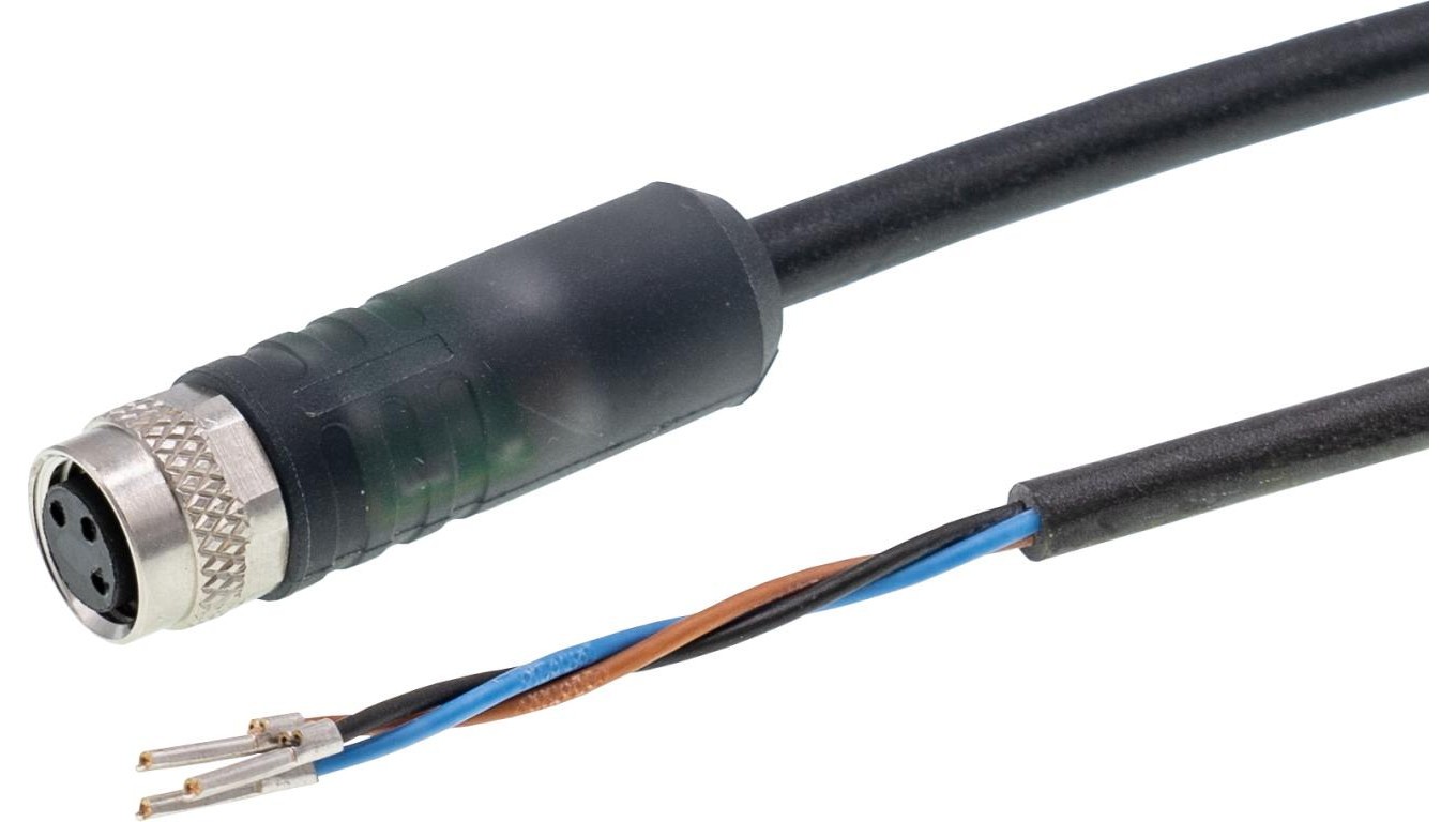10m Interconnect Cable M8 Female 3 Pin Straight VKA00275