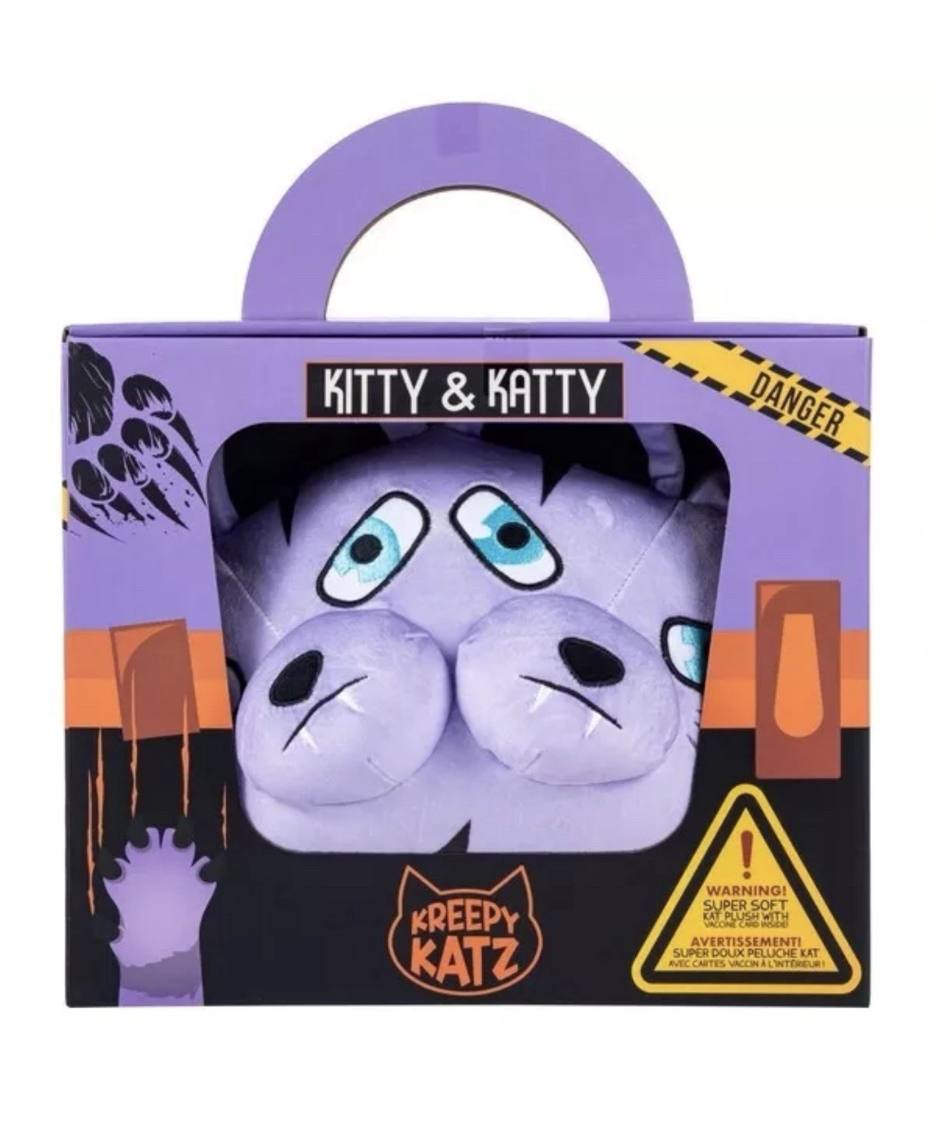 Kreepy Katz Kitty & Katty Light Lilac Cat 30.5cm Soft Plush Toy in Travel Case