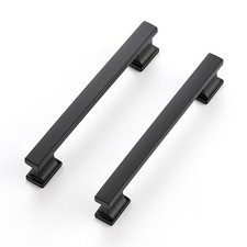 10 Pack Matte Black Cabinet Pulls 6 Inch Length with 5 Inch Hole Center for C...