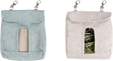 2 Pieces Rabbit Hay Feeder Bag,Small Animal Bag Hamsters Hanging Feeder Rabbi...