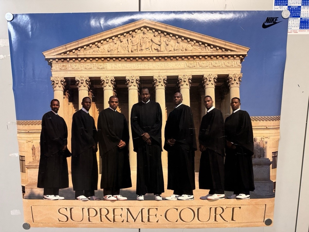 1988 Nike Supreme Court Poster 22X27 Michael Jordan, Barkley - See