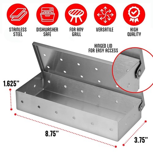 Kaluns Smoker Box for Gas Grill or Charcoal Grill, Stainless Steel Smoke Box, Wo - Picture 6 of 7