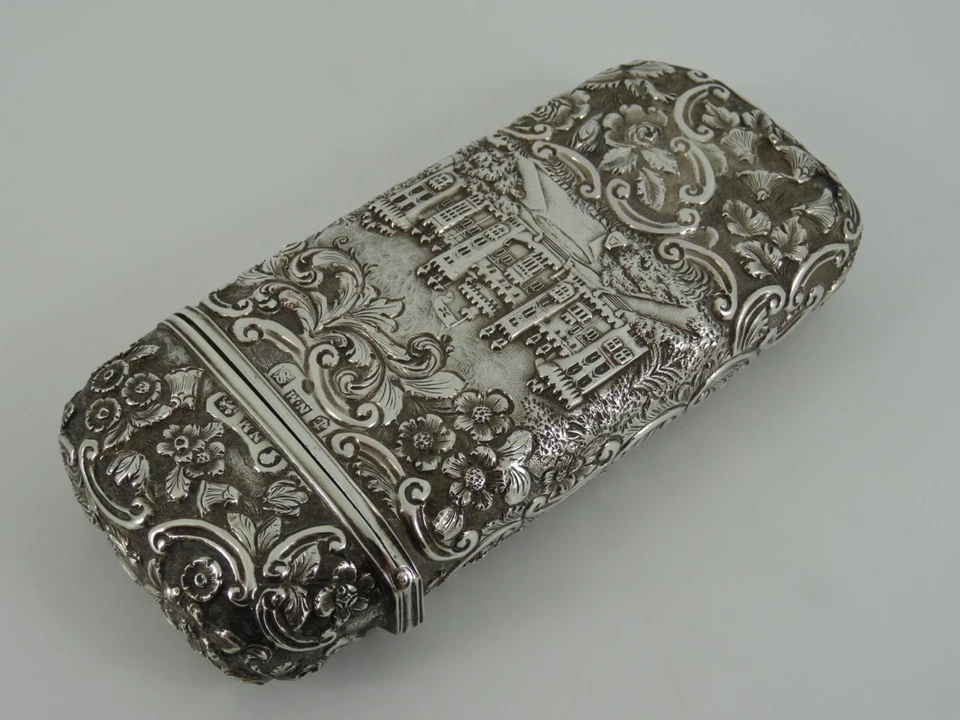 ESTUCHE CHEROOT DE PLATA MACIZA CASTLE TOP CIGAR BIRMINGHAM 1841 POR NATHANIEL MILLS Foto 4 de 4