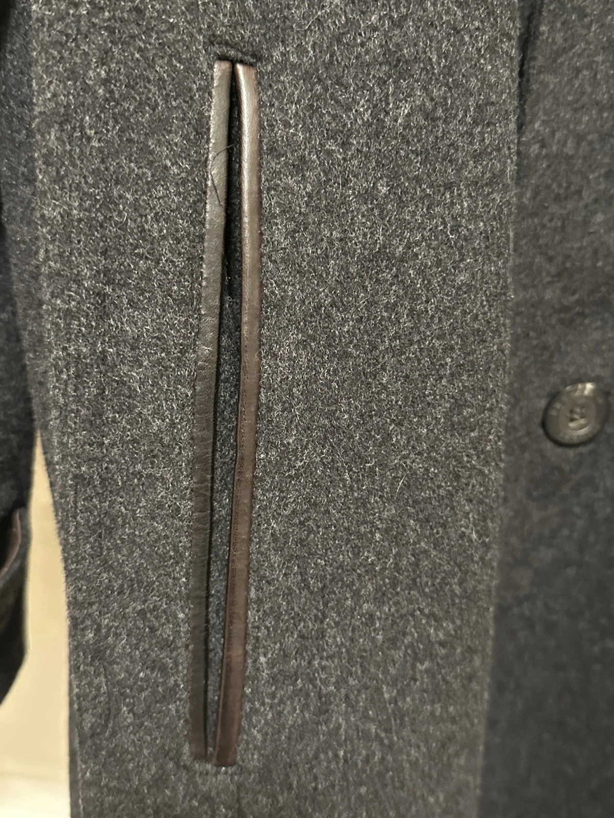 Hickey Freeman Charcoal Gray Wool Overcoat Size 42 image 6