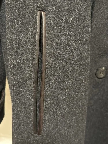 Hickey Freeman Charcoal Gray Wool Overcoat Size 42 image 6