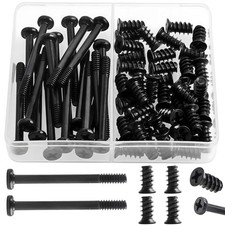 60Pcs PC Computer Case Cooling Fan Mount Screws UNC 6-32x35mm 6-32 35 Black