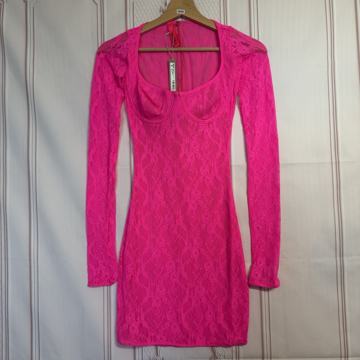 skims neon pink dress SKIMS Tank Mini Dress Hot Pink Size Small NWT  Style Exchange Boutique