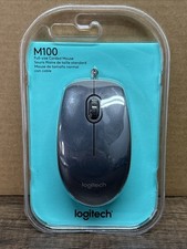 Logitech M100 Full-size Corded USB Wired Optical Black Mouse - SEALED BRAND NEW
