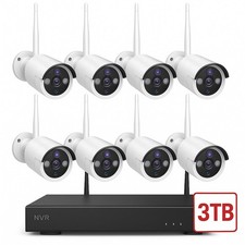 10CH NVR 5MP System, 8 3MP Cameras, 1TB HDD, Night Vision, Motion Detection, App